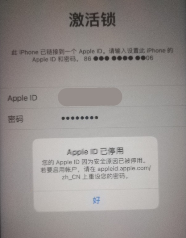 盐田苹果手机维修分享iPhone 12 出现提示“Apple ID 已停用”怎么办 